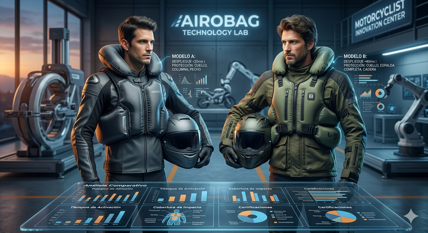 Análisis comparativo de airbags para motociclistas