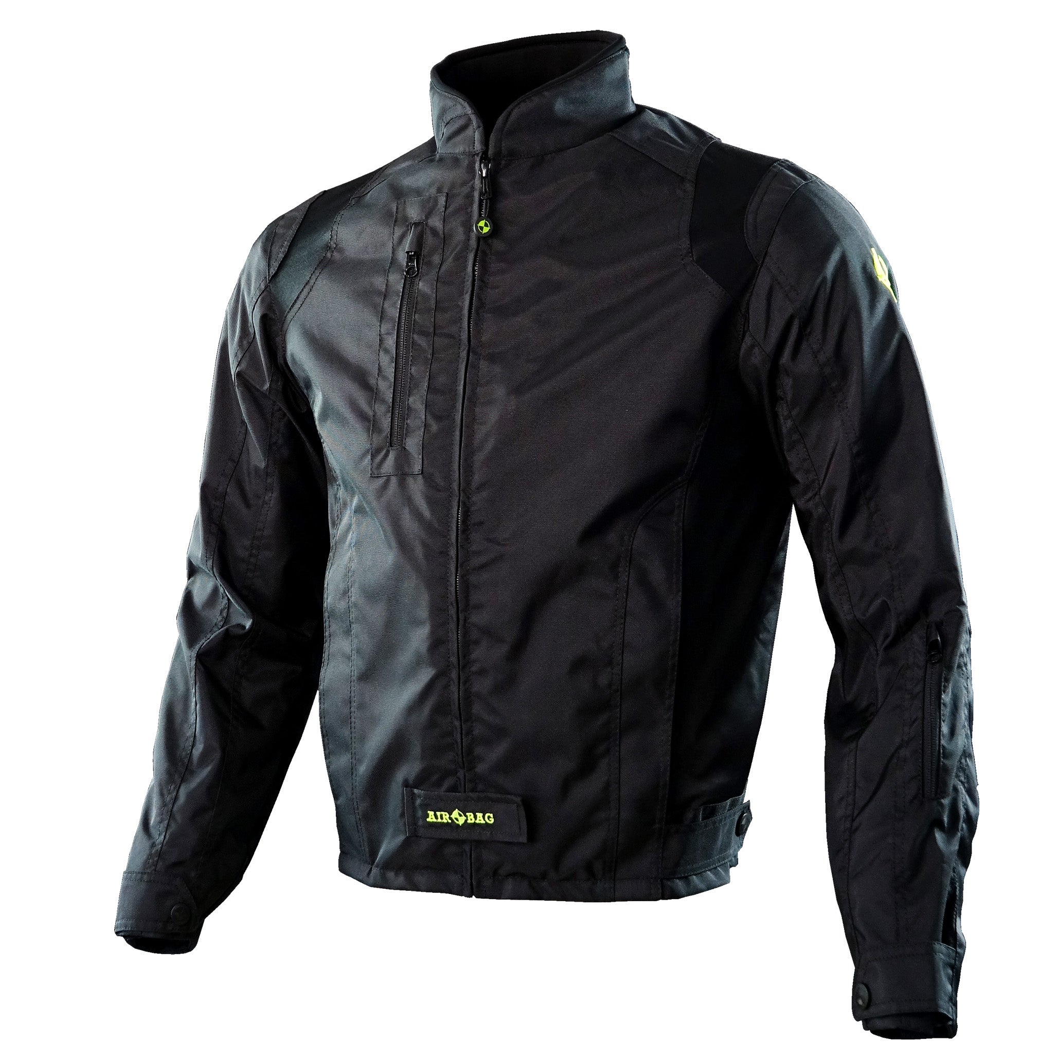 Vista frontal de la chaqueta de moto urbana con airbag integrado URBAN JACKET de Airobag en color negro